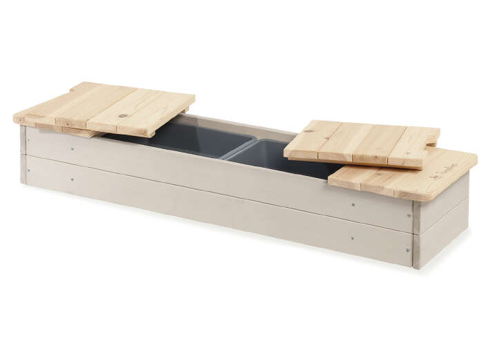 Pinolino Holz Sandkasten Hedda mit Abdeckungen